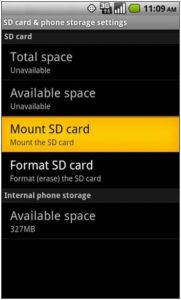 mount SD card