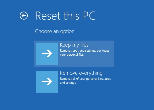 إعادة تهيئة الكمبيوتر - Reset this PC